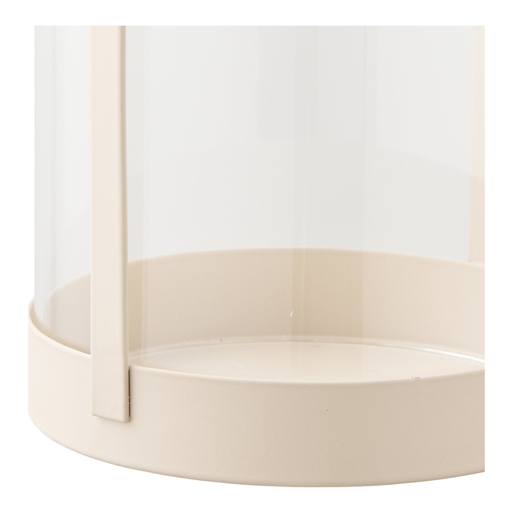Windlicht Tilver Metaal Beige H25 cm - Set van 2 - Afbeelding 4