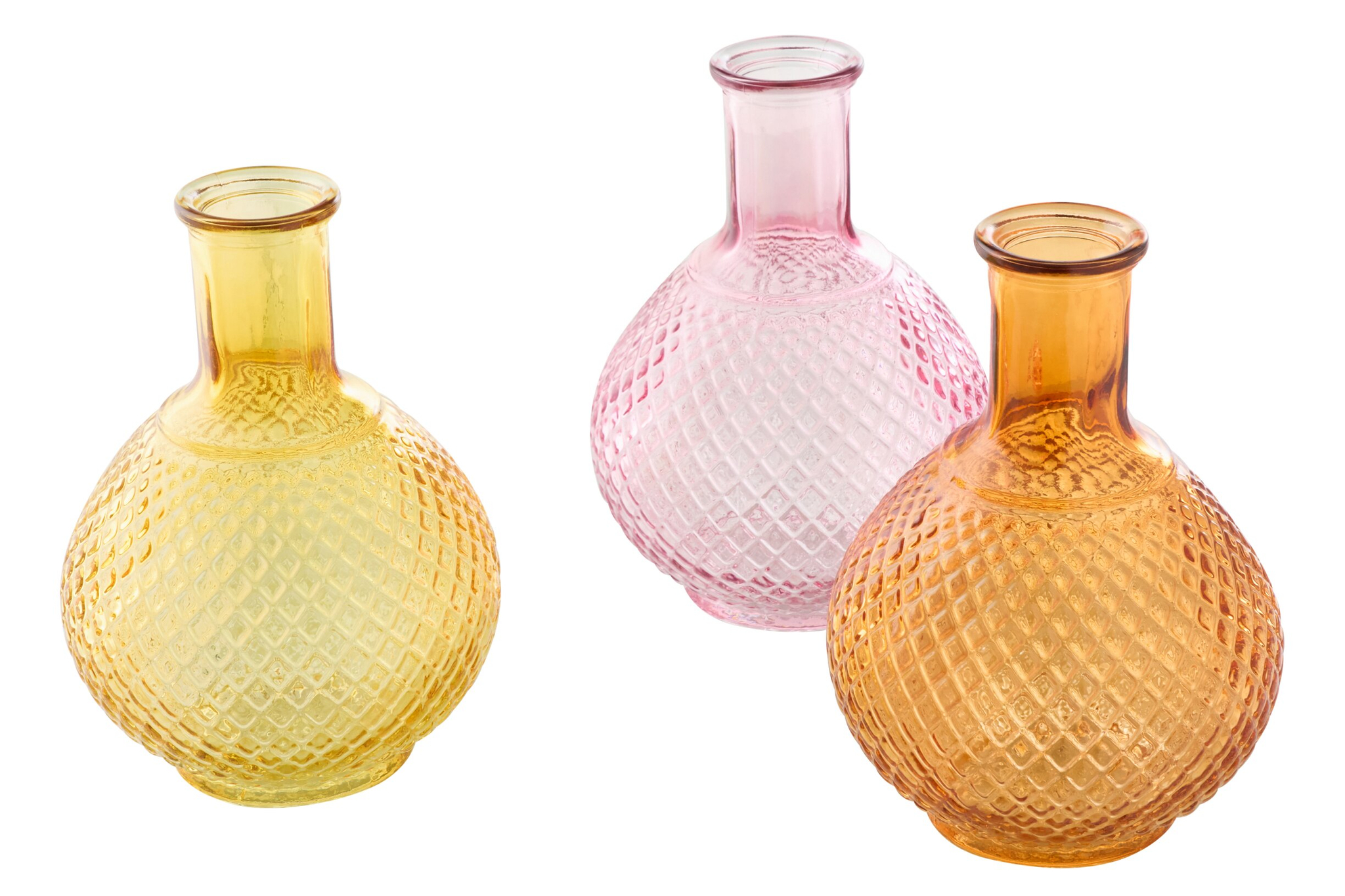Vaas Runik Glas Meerkleurig H19 cm - Set van 3 - Afbeelding 2