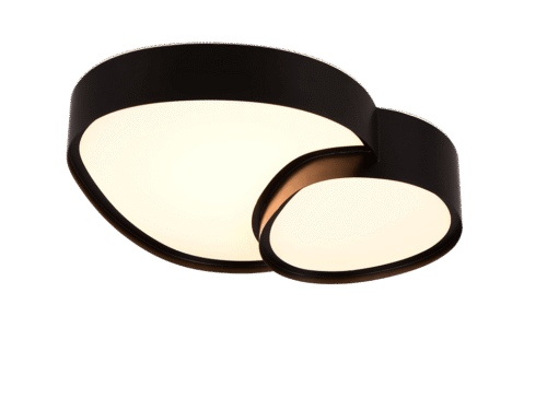 Plafondlamp Kolun mat zwart set van 3 met geïntegreerde LED en moderne ronde vormen