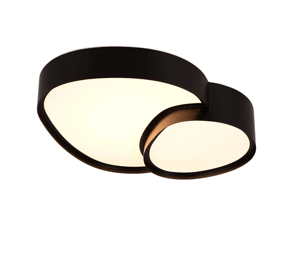 Plafondlamp Kolun mat zwart set van 3 met geïntegreerde LED en moderne ronde vormen