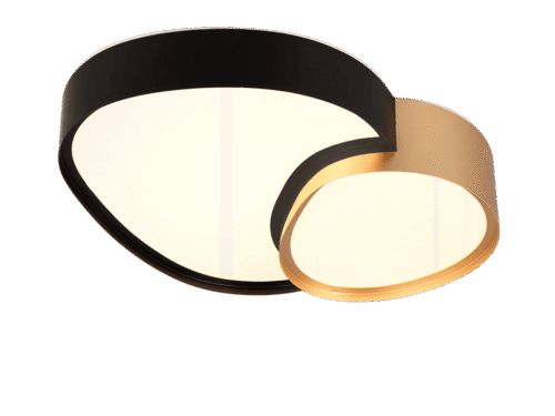 Plafondlamp Slistel zwart-goud, set van 3, modern metalen ontwerp met geïntegreerde LED