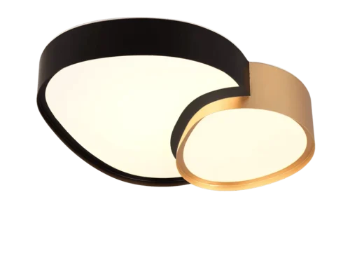 Plafondlamp Slistel zwart-goud, set van 3, modern metalen ontwerp met geïntegreerde LED