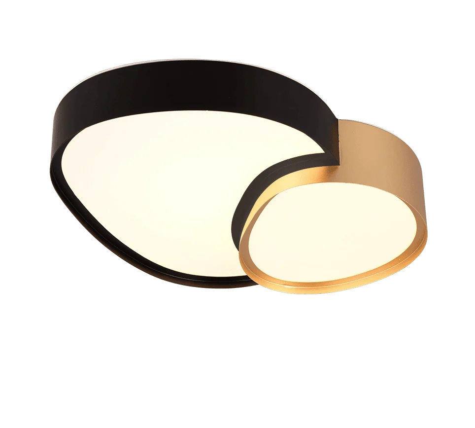 Plafondlamp Slistel zwart-goud, set van 3, modern metalen ontwerp met geïntegreerde LED