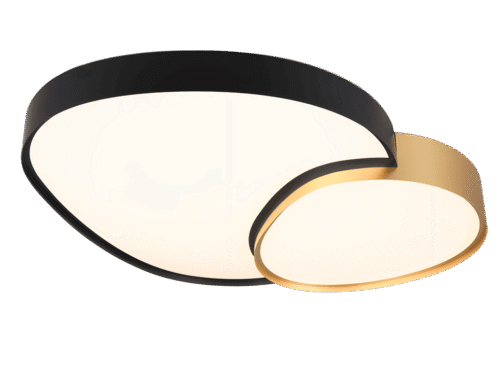 Plafondlamp Proonsane zwart-goud set van 3 met geïntegreerde LED en modern rond design