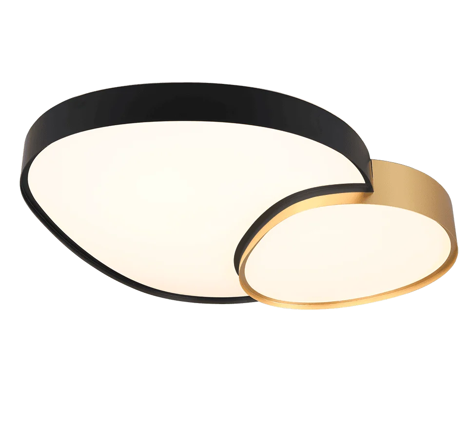 Plafondlamp Proonsane zwart-goud set van 3 met geïntegreerde LED en modern rond design