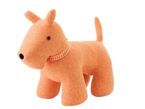 Plaid Cebas oranje hond-deurstop, stabiel woonaccessoire van polyester en zand, 77 x 42 cm