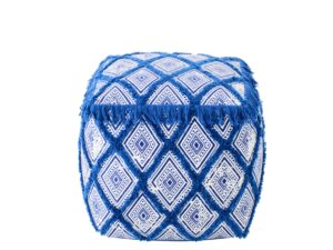 Poef Calvi Katoen Blauw