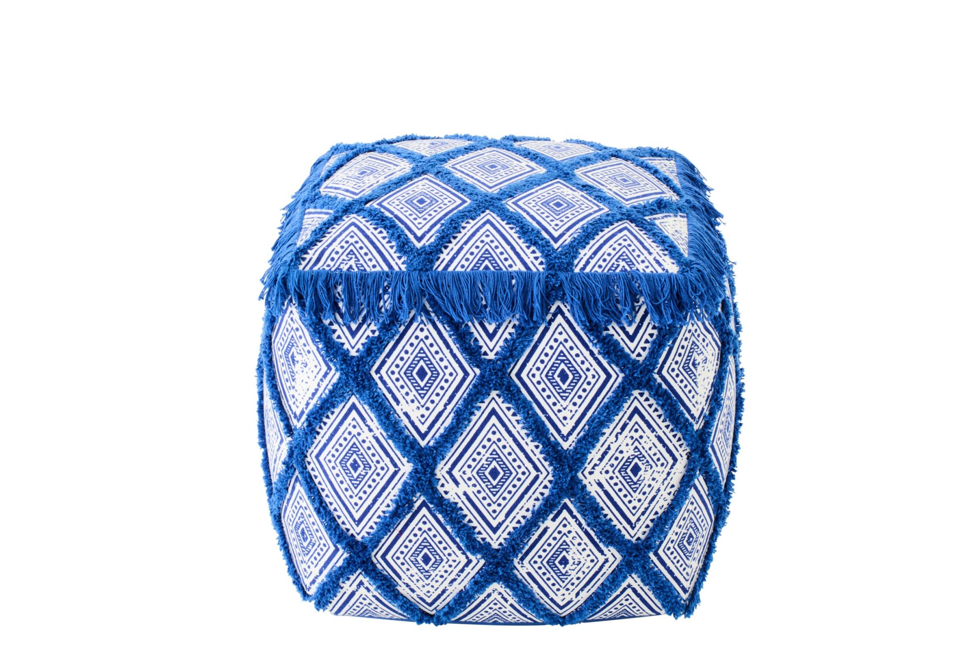 Poef Calvi Katoen Blauw