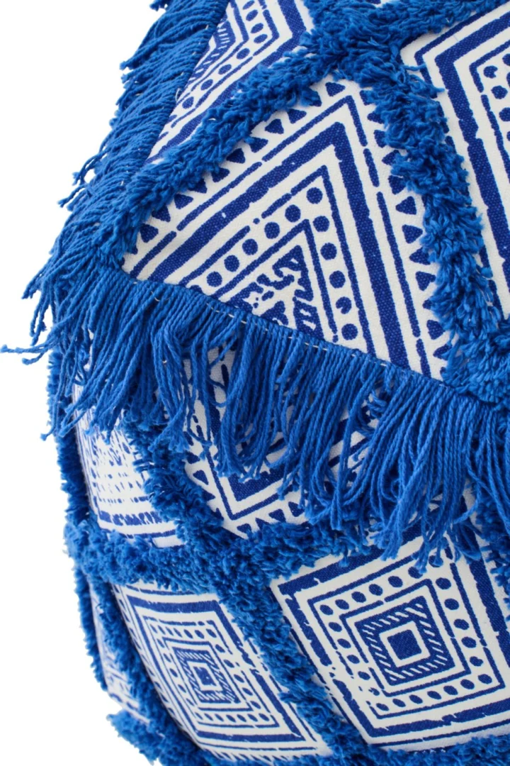 Poef Calvi Katoen Blauw - Afbeelding 2