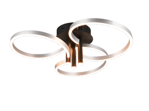 Plafondlamp Kleivond set van 3 met ronde LED-ringen in geborsteld aluminium, modern en dimbaar licht