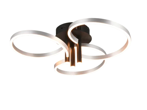 Plafondlamp Kleivond set van 3 met ronde LED-ringen in geborsteld aluminium, modern en dimbaar licht