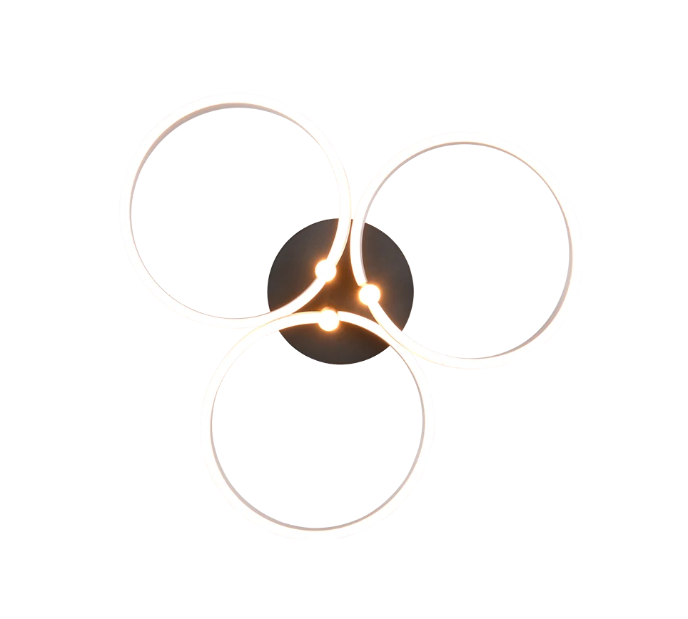 Plafondlamp Kleivond Metaal Ø65,5 cm - Set van 3 - Afbeelding 4