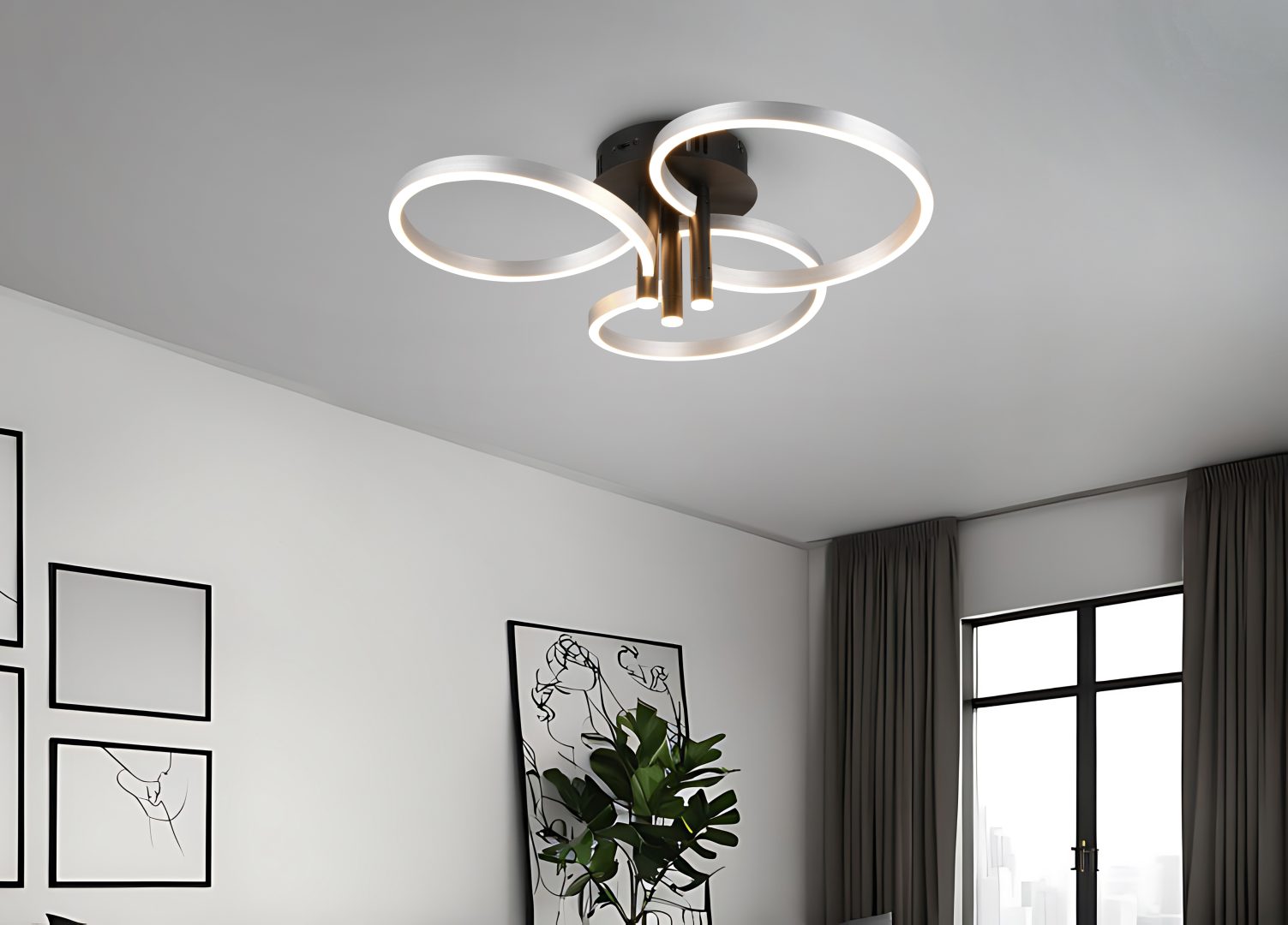 Plafondlamp Kleivond Metaal Ø65,5 cm - Set van 3 - Afbeelding 6