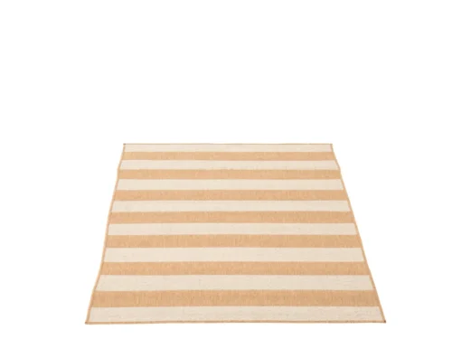 Vloerkleed Nunsas wit 170 x 120 cm met gestreept wit/naturel dessin voor buiten, van polypropyleen