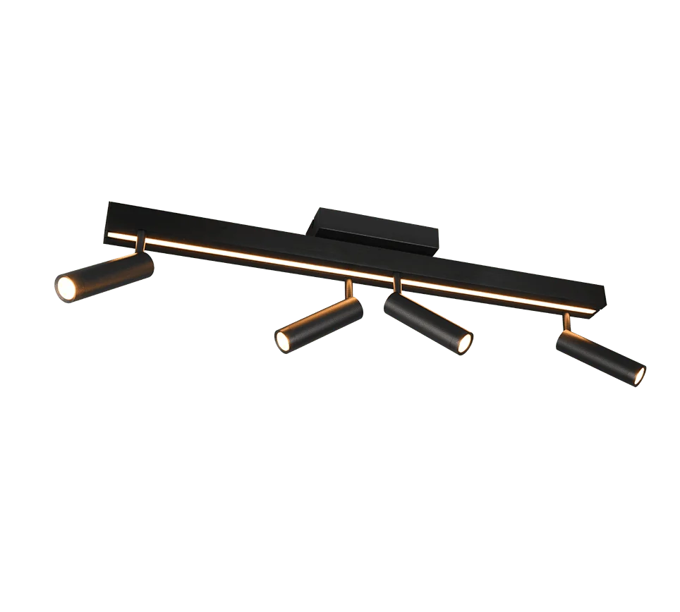 Plafondlamp Tierdos Mat Zwart - Set van 3 - Afbeelding 2