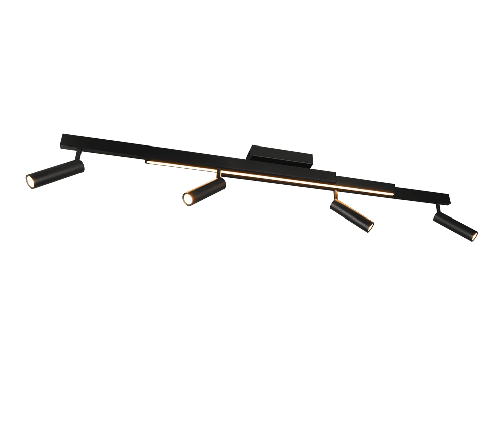 Plafondlamp Tierdos Mat Zwart - Set van 3 - Afbeelding 3