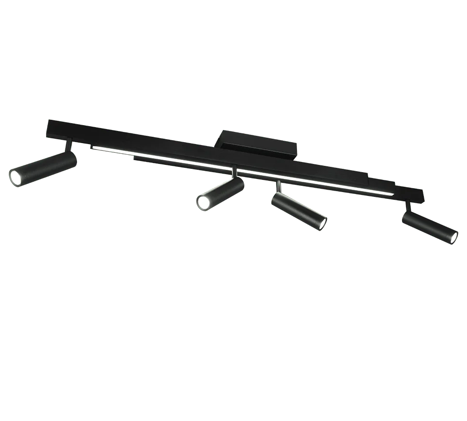 Plafondlamp Tierdos Mat Zwart - Set van 3 - Afbeelding 4