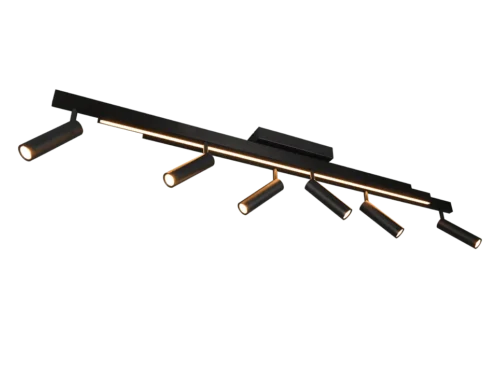 Plafondlamp Braunnak mat zwart, 3-delig met verstelbare spots en warme LED-verlichting