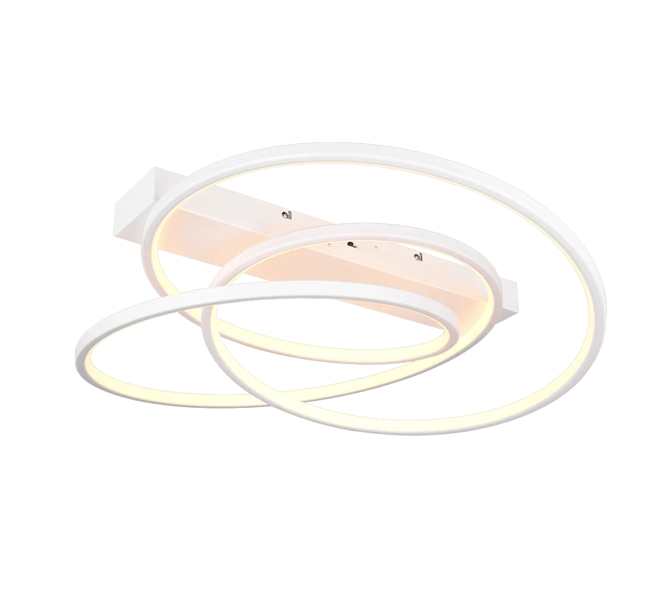 Plafondlamp Minnone mat wit set van 3 met moderne LED-ringen en dimbare lichtkleur