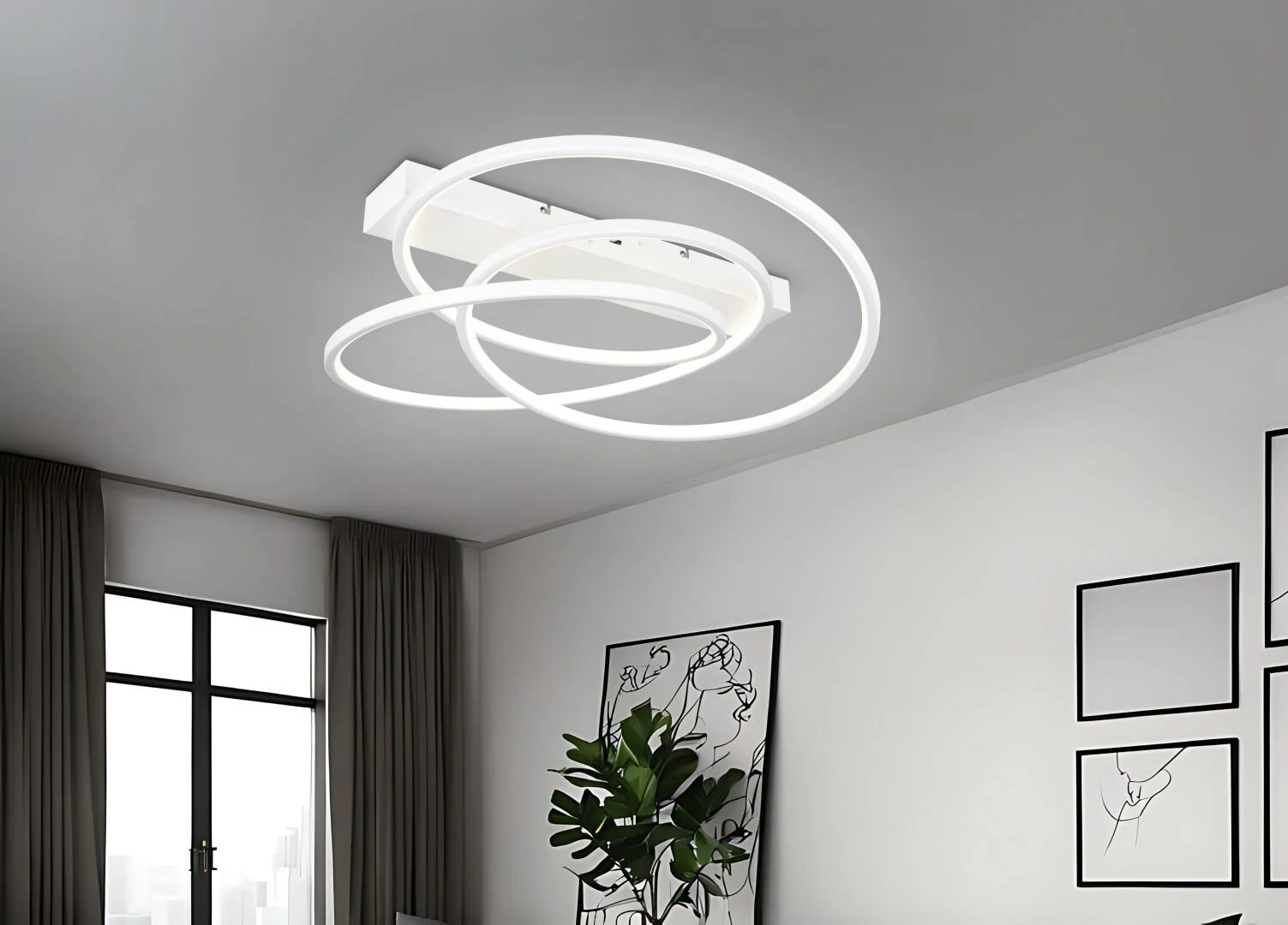 Plafondlamp Plafondlamp Minnone wit metaal - Afbeelding 5