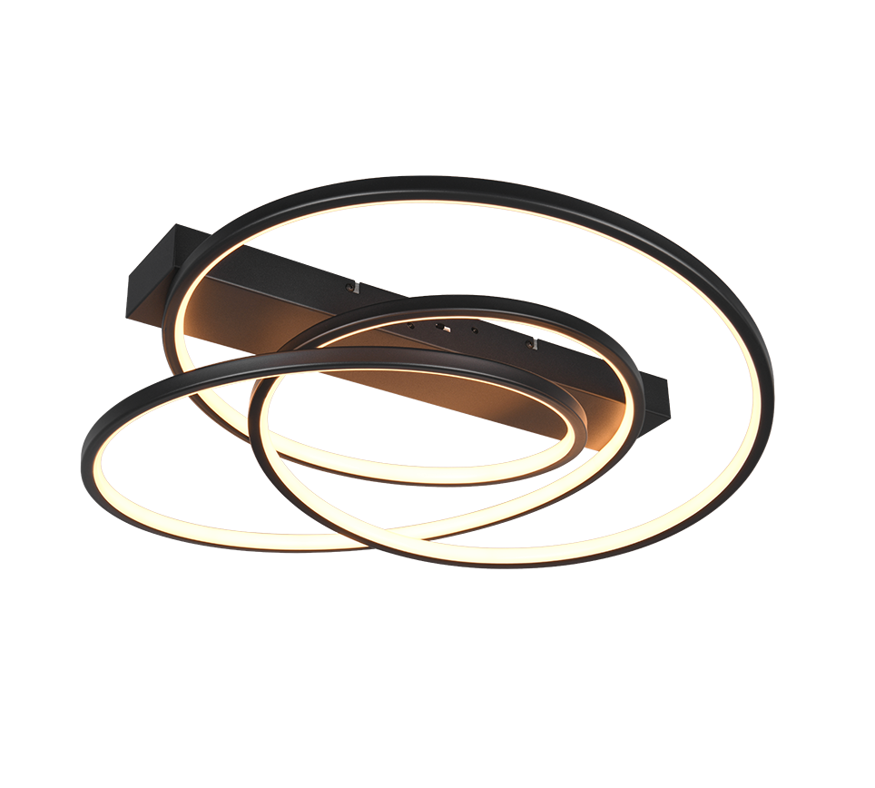 Plafondlamp Naatu Mat Zwart - Set van 3
