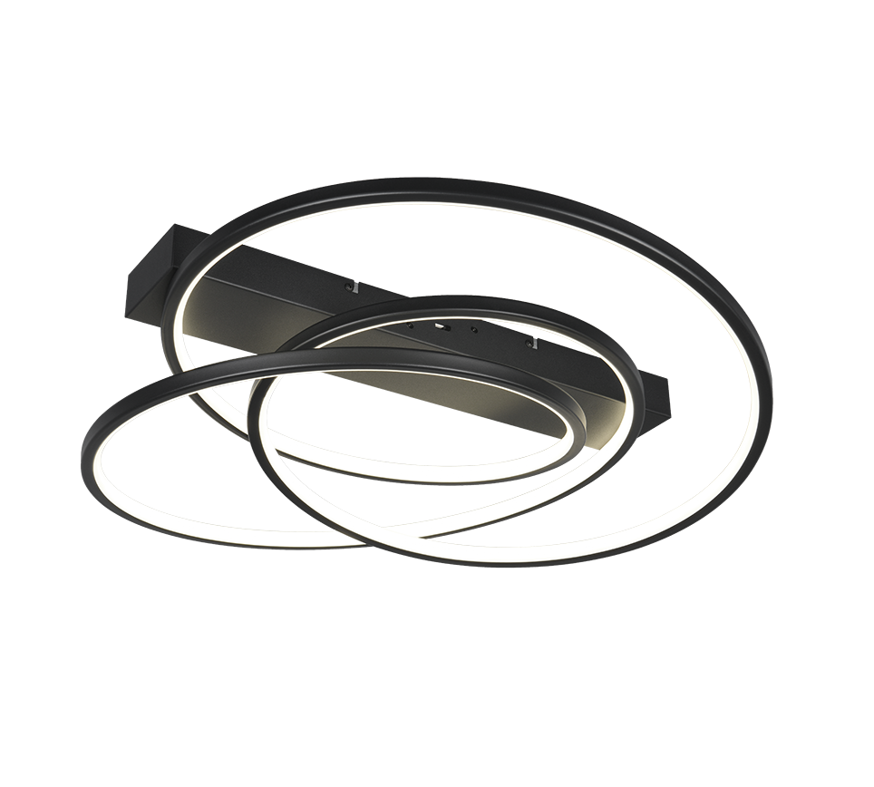 Plafondlamp Naatu Mat Zwart - Set van 3 - Afbeelding 2