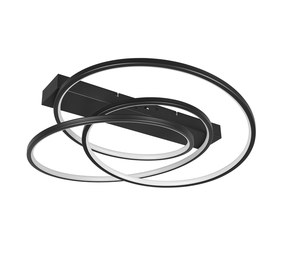 Plafondlamp Naatu Mat Zwart - Set van 3 - Afbeelding 4