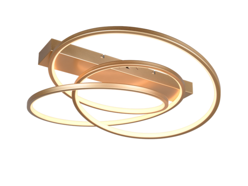 Plafondlamp Meimme Goud set van 3 met moderne gouden LED-ringen en geïntegreerde verlichting