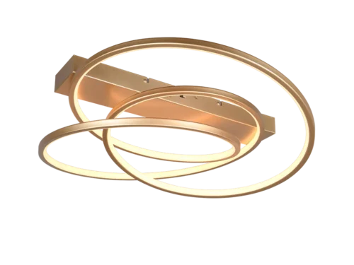 Plafondlamp Meimme Goud set van 3 met moderne gouden LED-ringen en geïntegreerde verlichting