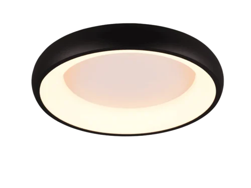 Plafondlamp Grantik mat zwart Ø46,5 cm met geïntegreerde LED en warm dimbaar licht