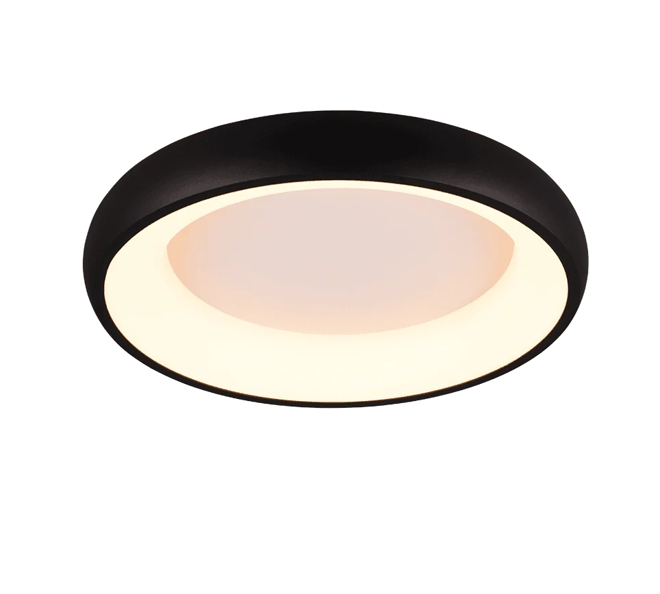 Plafondlamp Grantik mat zwart Ø46,5 cm met geïntegreerde LED en warm dimbaar licht