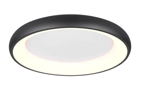 Plafondlamp Peendun matzwart Ø62 cm met slank design en geïntegreerde LED-verlichting