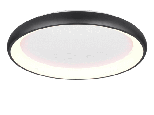 Plafondlamp Vernond matzwart Ø75 cm met geïntegreerde LED en strak metalen design