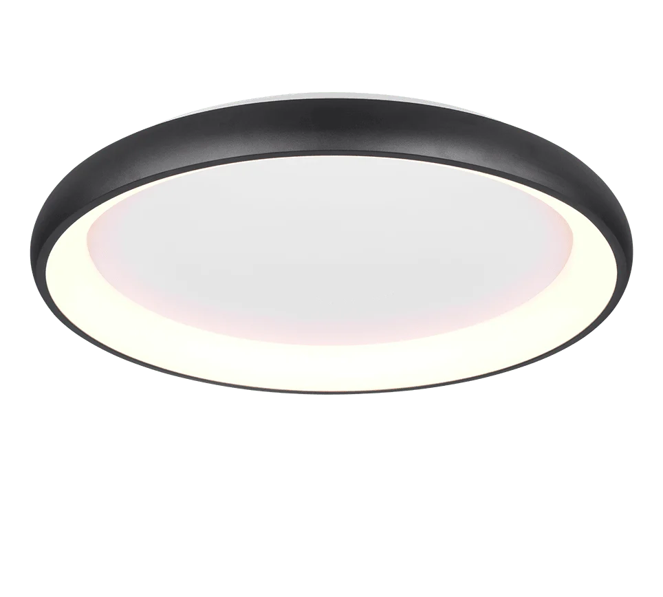 Plafondlamp Vernond matzwart Ø75 cm met geïntegreerde LED en strak metalen design