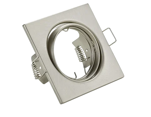 Inbouwspot Kloormir mat nikkel, vierkant metalen design met draaibare GU10-fitting, set van 3