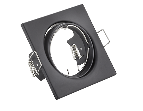 Mat zwarte Voonnero inbouwspot met draaibare GU10 fitting en vierkante metalen afwerking, set van 3