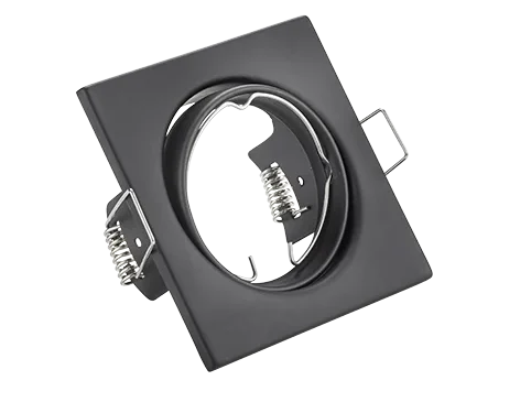 Mat zwarte Voonnero inbouwspot met draaibare GU10 fitting en vierkante metalen afwerking, set van 3