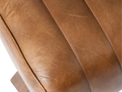 Stooves Leer Bruin gymbank met bruin leer en sheeshamhouten poten, warm en stoer design