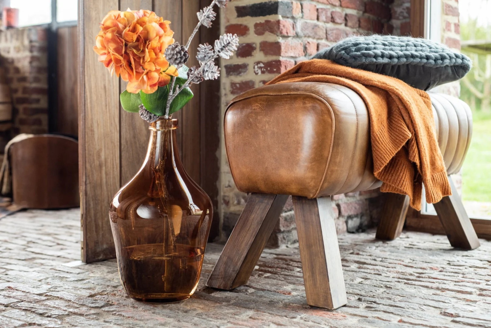 Woonaccessoire Stooves Leer Bruin - Afbeelding 4