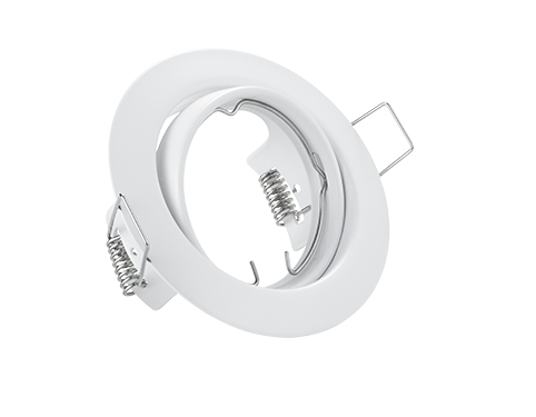Reennum mat witte inbouwspot Ø8,3 cm met draaibare metalen ring en veerklemmen, set van 3