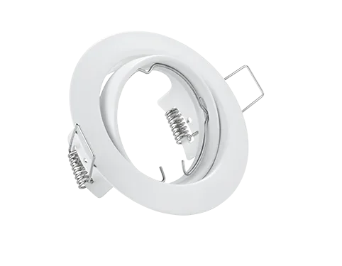 Reennum mat witte inbouwspot Ø8,3 cm met draaibare metalen ring en veerklemmen, set van 3