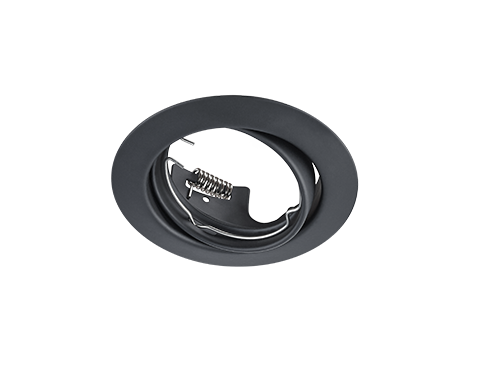 Braavin mat zwarte inbouwspot Ø8,3 cm met draaibare metalen ring, set van 3