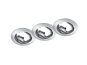 Inbouwspot Nuskor Chroom Ø8,3 cm - Set van 3