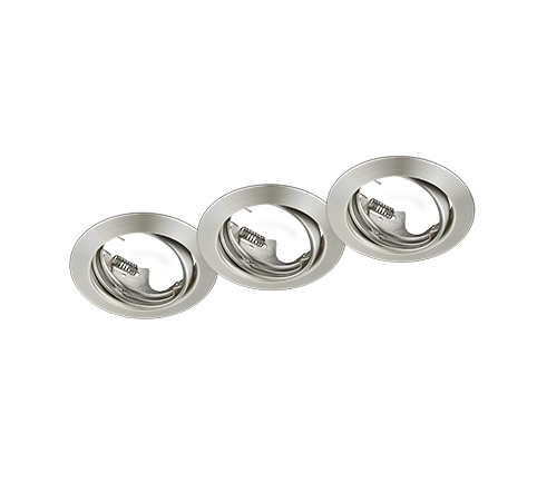 Inbouwspot Bensio Mat Nikkel Ø8,3 cm - Set van 3