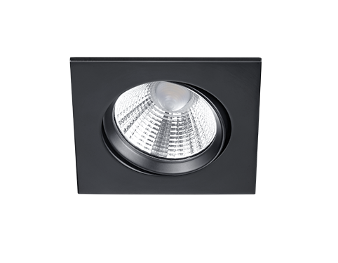 Predo mat zwarte inbouwspot met draaibare LED en strak modern design, set van 3