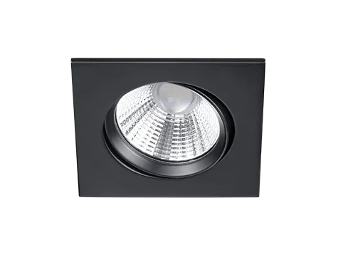 Predo mat zwarte inbouwspot met draaibare LED en strak modern design, set van 3