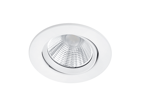 PAMIR matwitte inbouwspot Ø8,5 cm met draaibare LED, modern rond ontwerp voor plafondverlichting