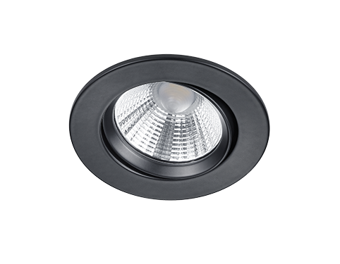 Haultin matzwarte inbouwspot Ø8,5 cm met draaibare LED en strakke ronde afwerking, set van 3