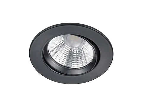 Haultin matzwarte inbouwspot Ø8,5 cm met draaibare LED en strakke ronde afwerking, set van 3