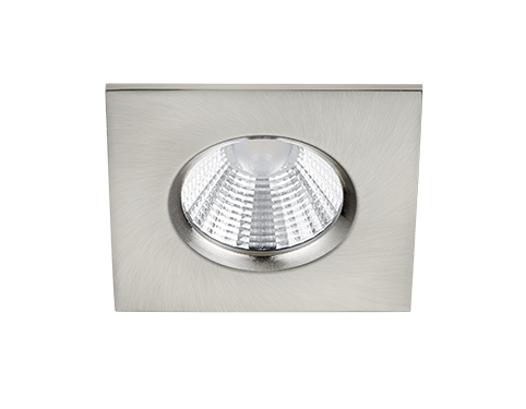 Heisken inbouwspot mat nikkel, vierkante LED-spot met strakke metalen afwerking voor plafondmontage